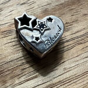Pandora Blessed & Thankful Heart Charm 925 B35